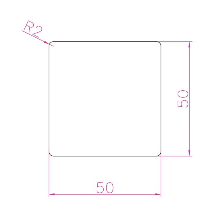Bergo Solid Box Section - Square